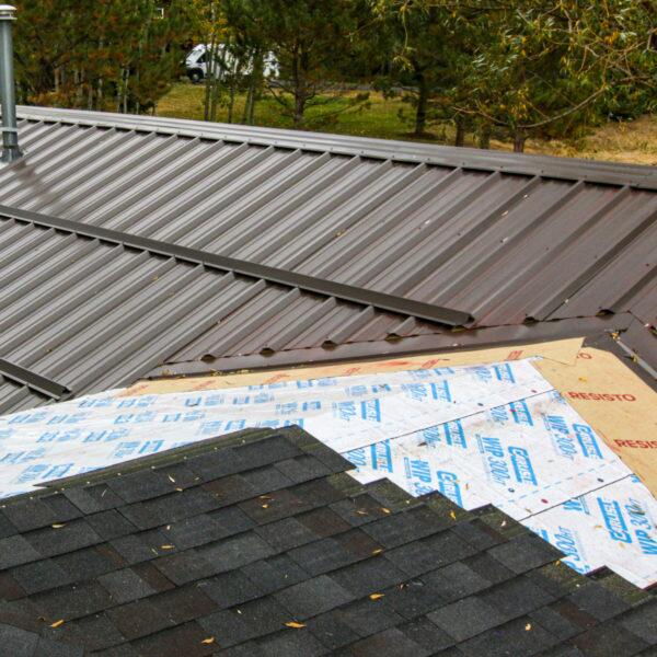 Replacing a traditional shingle roof with a premium, long-lasting metal roofing installation.